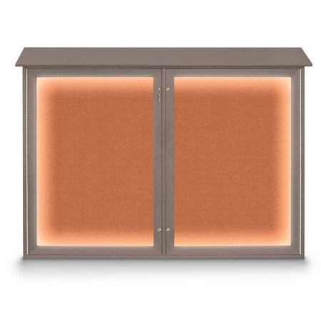 United Visual Products Open Faced Traditional Corkboard, 72x48" UV646A-GOLD-PUMICE